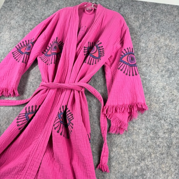 Pink Evil Eye Patterned Robe - Picture 2 of 9
